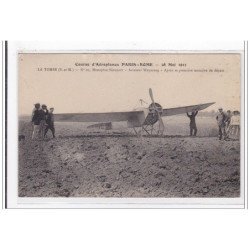 LA TOMBE : course d'aeroplanes paris-rome, aviateur weymann - tres bon etat