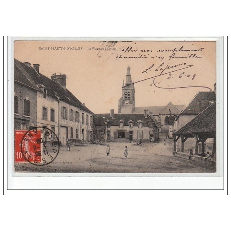 SAINT MARTIN D'ABLOIS - La Place et l'Eglise - très bon état