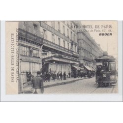 ROUEN : le tramway devant le Grand Hôtel de Paris - très bon état