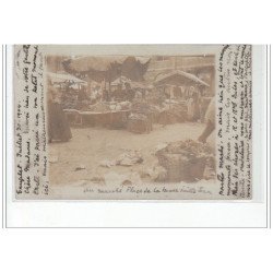 ROUEN : carte photo du marché sur la place de la Vieille Tour en 1904 - très bon état
