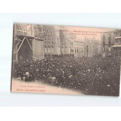 NANTES : Manifestations du 22 Février 1906 des Inventaires, la foule devant la Cathédrale - très bon état