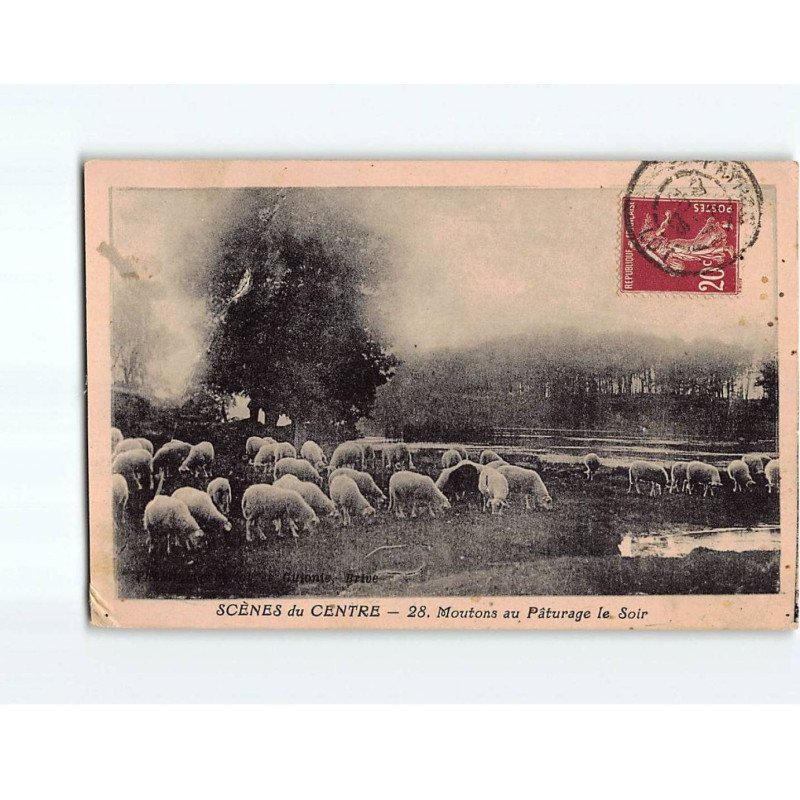 Moutons au Pâturage le soir - très bon état Moutons au Pâturage le soir - très bon état