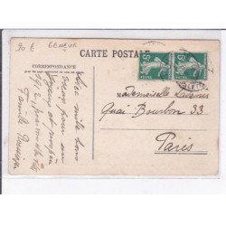 SUISSE : GENEVE - jonction de l'Arve et du Rhône - les tireurs de sable (rare en couleur)- bon état (petit pli d'angle)