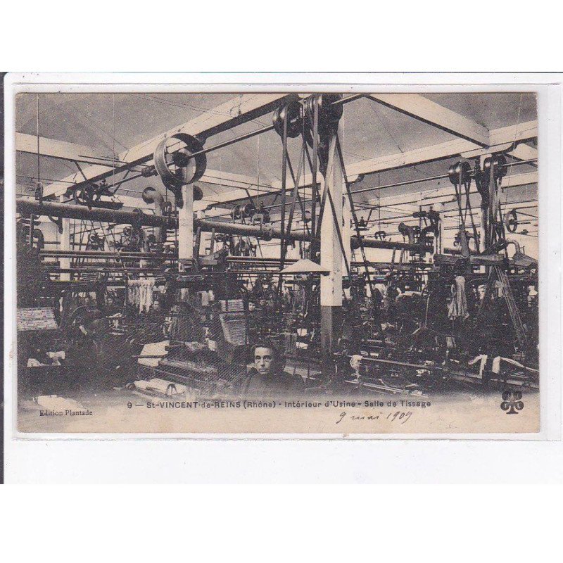 SAINT-VINCENT-de-REINS: intérieur d'usine, salle de tissage - très bon état