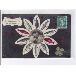 FANTAISIE - 1er avril - surréalisme: la marguerite, poissons - très bon état