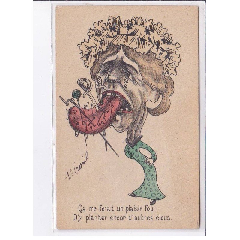 FANTAISIE - 1er avril - surréalisme: ca me ferait un plaisir fou, d'y planter encore d'autres clous - très bon état