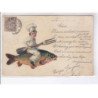 FANTAISIE - 1er avril - surréalisme: petit cuisinier sur poisson - très bon état