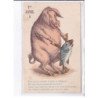 FANTAISIE - 1er avril - surréalisme: cochon qui pêche 2CPA - très bon état