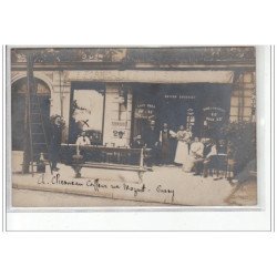PARIS : carte photo du café restaurant Grousset - très bon état