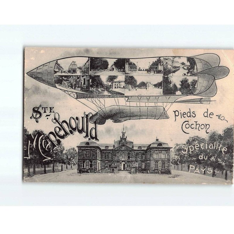 SAINTE MENEHOULD : Carte souvenir, Pied de Cochon, spécialité du pays - état