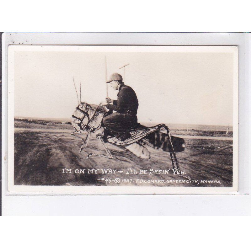 SURREALISME: photo montage, chasse, I'm on my way, I'll be seeing yeh - très bon état