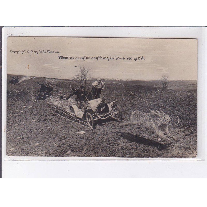 SURREALISME: photo montage, chasse, when we go after anything in wash, we get it - très bon état