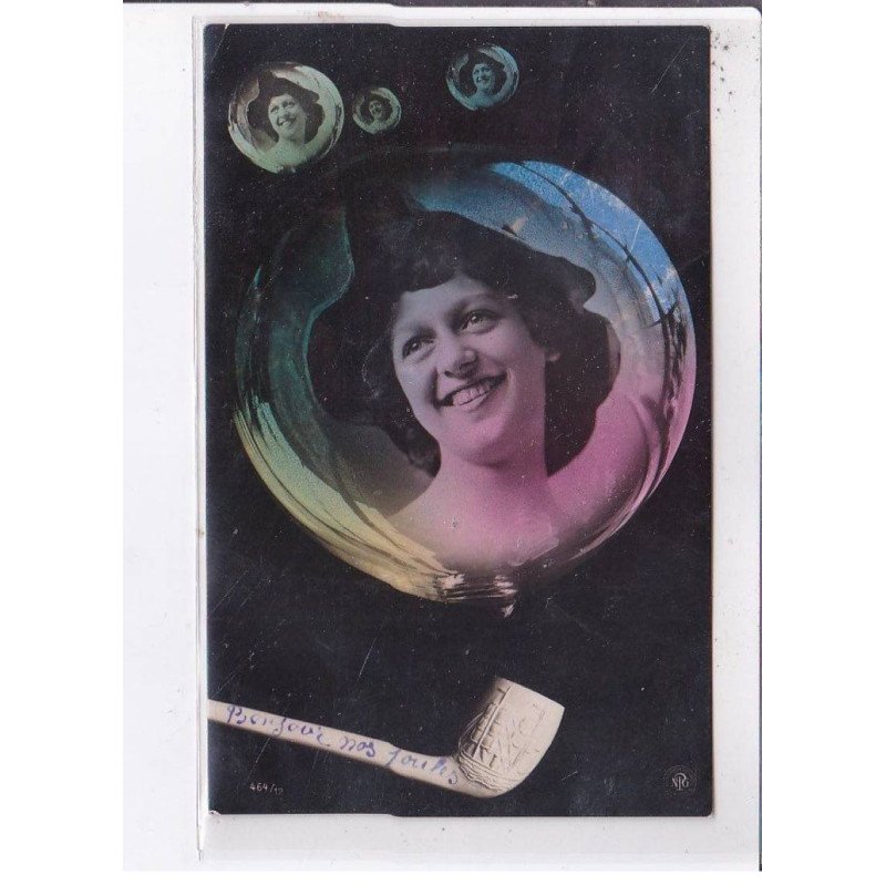 SURREALISME: photo montage, femme, bulle - très bon état