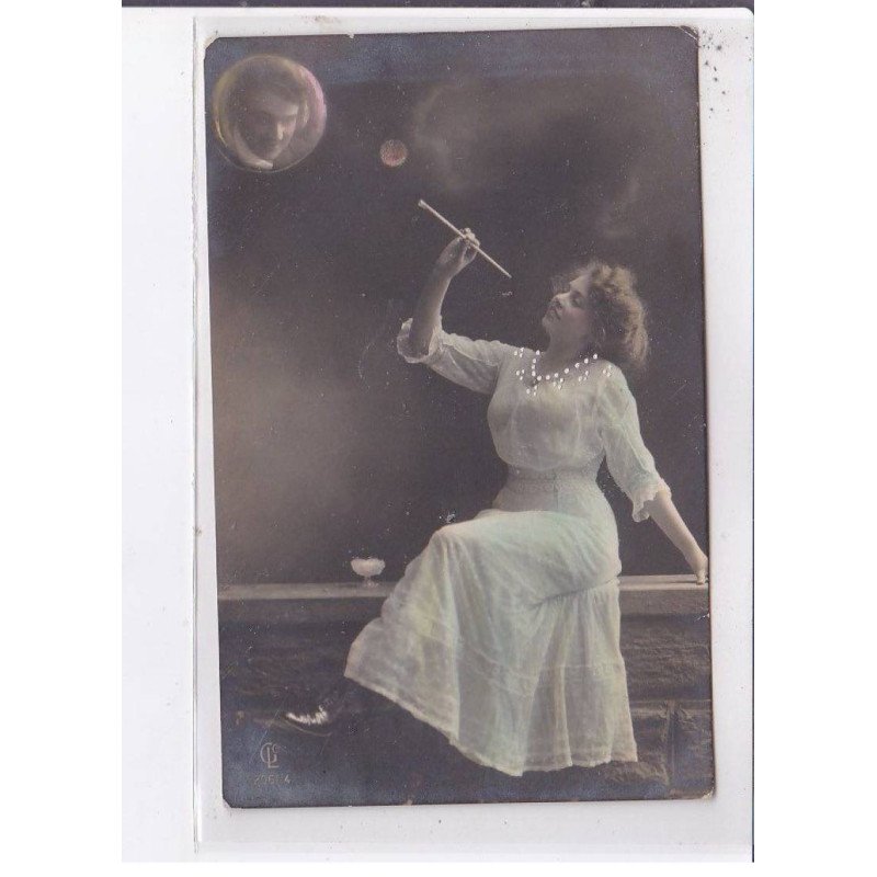 SURREALISME: photo montage, femme, bulle - très bon état