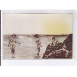 SURREALISME: photo montage, 5CPA, baigneuse - très bon état