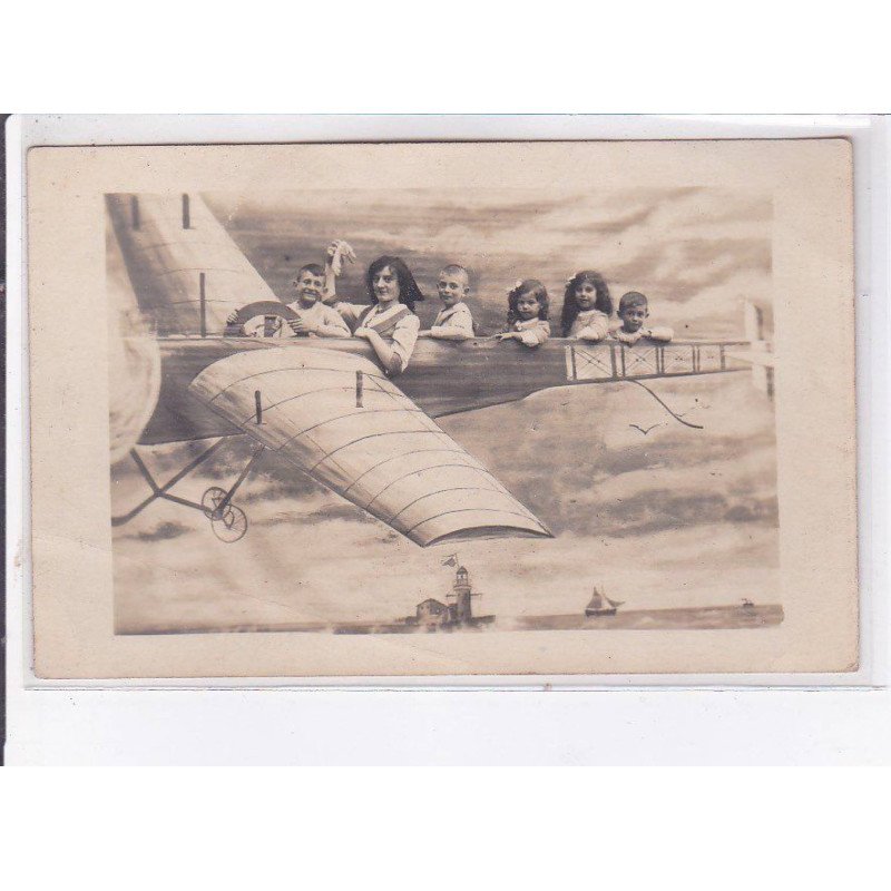 SURREALISME: photo montage, aviation, les sables d'olonne - très bon état