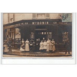 PARIS : carte photo de la boulangerie Bonin au 68 rue de Vanves (et 42 rue Pernety) sur bottin 1906 - très bon état