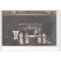 PARIS : carte photo de la boucherie de Penthièvre - bon état