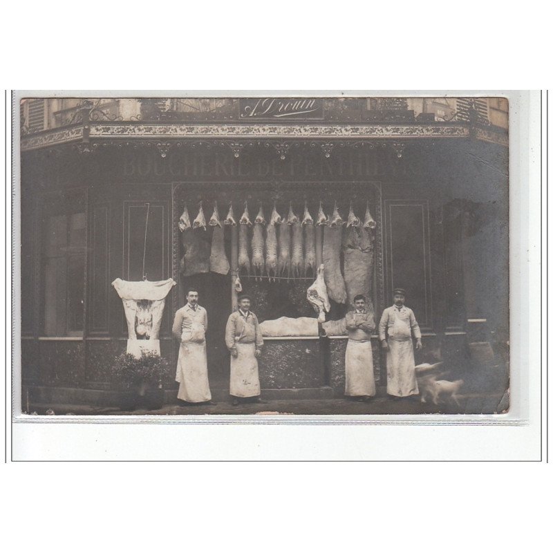 PARIS : carte photo de la boucherie de Penthièvre - bon état PARIS : carte photo de la boucherie de Penthièvre - bon état
