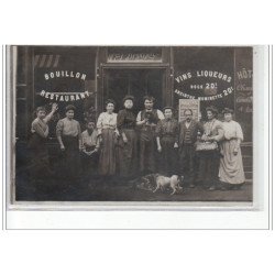 PARIS : carte photo du café Brouyse 36 rue Popincourt - très bon état