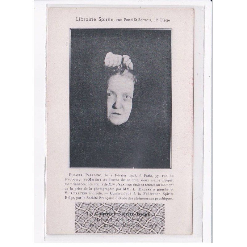 SURREALISME - Photomontage:  Librairie Spirit à Liege (Belgique) - Eusapia Paladino (le courier spirite belge) TB état