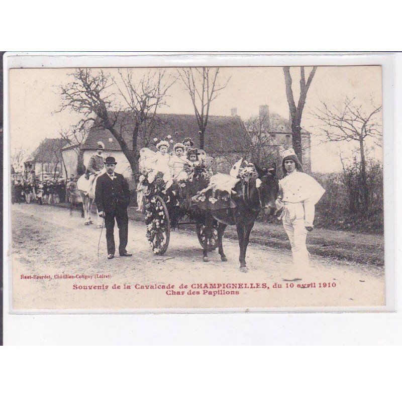 CHAMPIGNELLES: souvenir de la cavalcade 1910, char des papillons - très bon état