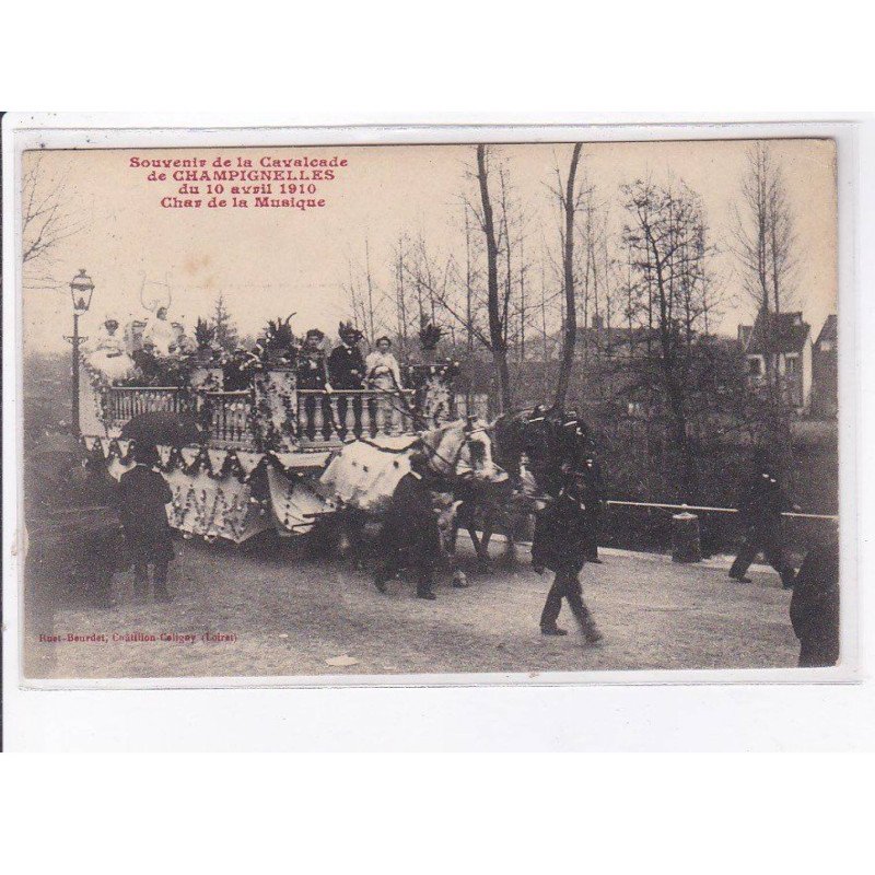 CHAMPIGNELLES: souvenir de la cavalcade 1910, char de la musique - très bon état