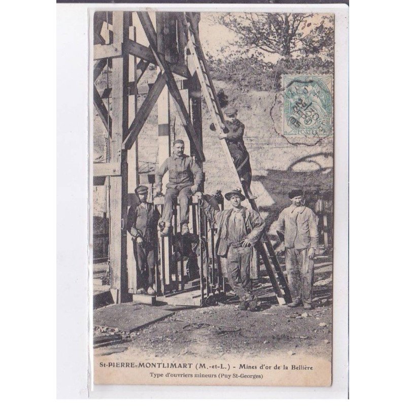 SAINT-PIERRE-MONTLIMART: mines d'or de la bellière - très bon état