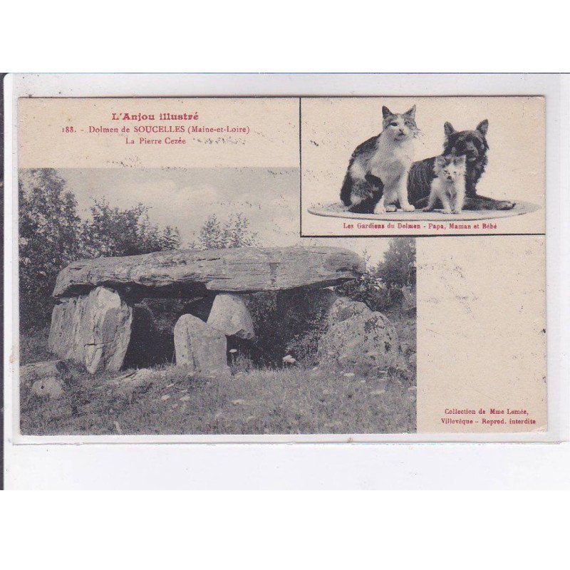 SOUCELLES: dolmen de soucelles, la pierre cezée - très bon état