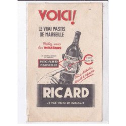 PUBLICITE: voici! le vrai pastis de marseille, ricard, méfiez-vous des immitations - état