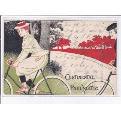 PUBLICITE: continental pneumatic, cyclisme, femme sur vélo - état