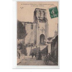 MEHUN SUR YEVRE - L'Eglise incendiée par la Foudre (31 Août 1910) - le porche - très bon état