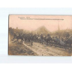 RIBECOURT : Guerre 1914, patrouille du 1er cuirassiers et de Spahis marocains se rencontrant - état