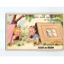 SALIES DE BEARN : Carte Souvenir, Système dépliant - très bon état