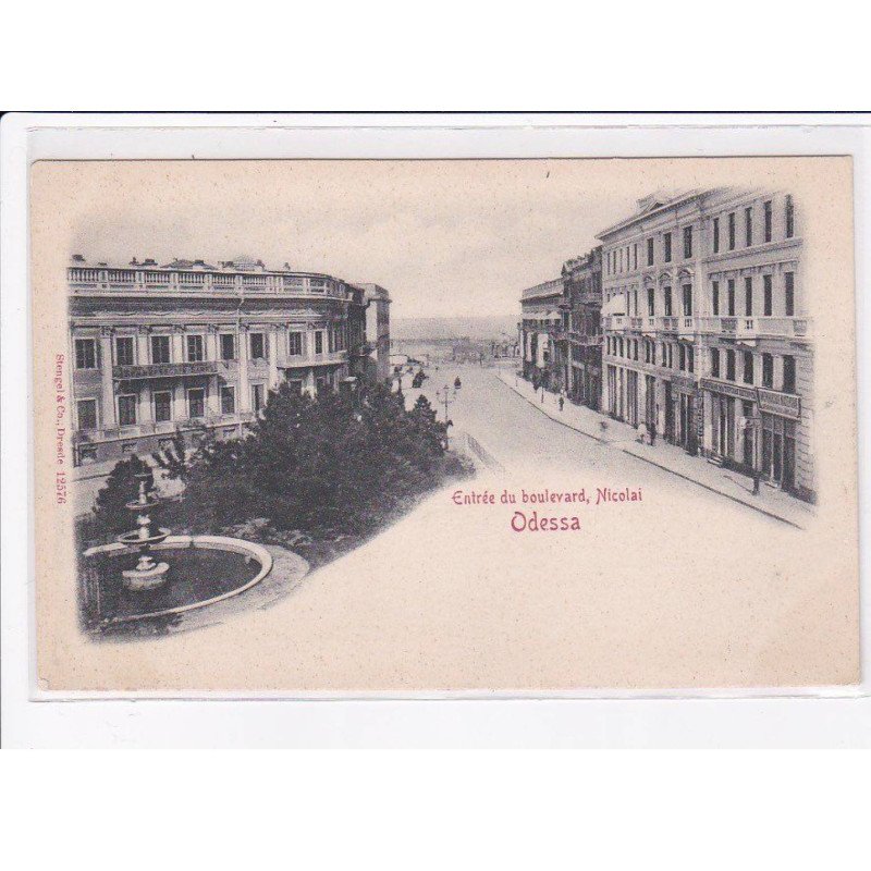 UKRAINE : ODESSA - entrée du boulevard Nicolai - très bon état