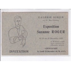 PUBLICITE: invitation, galerie simon, exposition suzanne roger, vernissage - très bon état