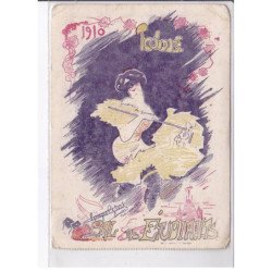 PUBLICITE: toulouse, 1910, bal des étudiants, femme - état