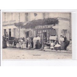 VILLAINES: au printemps, personnage, attelage - très bon état