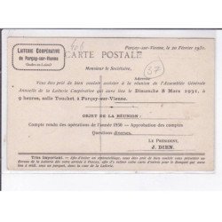 PARCAY-sur-VIENNE: vue de la laiterie coopérative un jour d'assemblée générale - très bon état