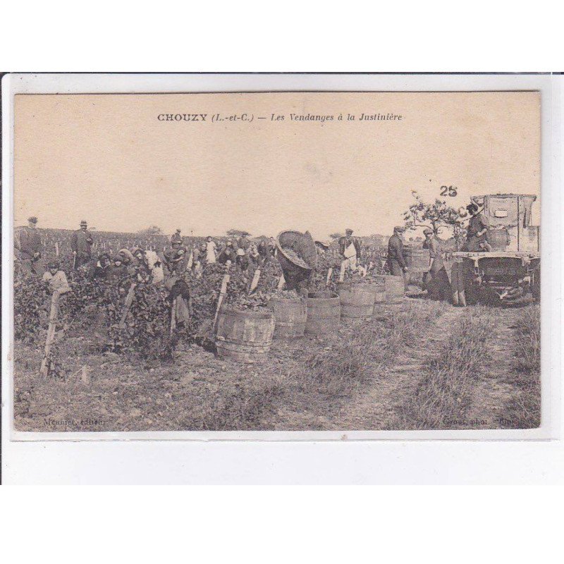 CHOUZY: les vendanges à la justinière - très bon état