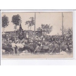 PONT-LEVOY: fête d'aviation des 14 et 15 août 1910, cortège officiel sortant de la gare, tramway - très bon état