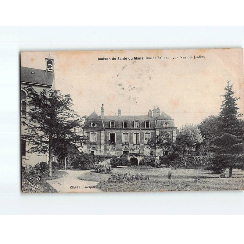 LE MANS : Maison de Santé, rue de Ballon, vue des jardins - état LE MANS : Maison de Santé, rue de Ballon, vue des jardins - état