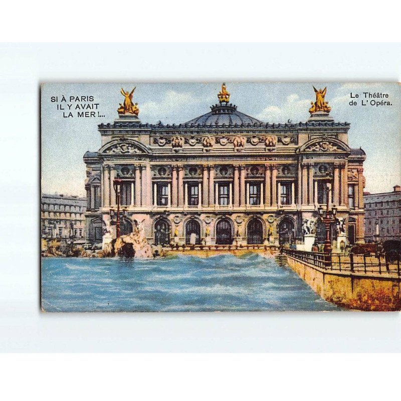 PARIS : L'Opéra, si à Paris il y avait la mer, Carte fantaisie - état