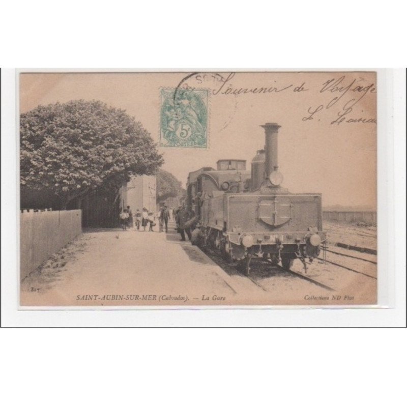SAINT AUBIN SUR MER : la gare - bon état (un petit pli d'angle)
