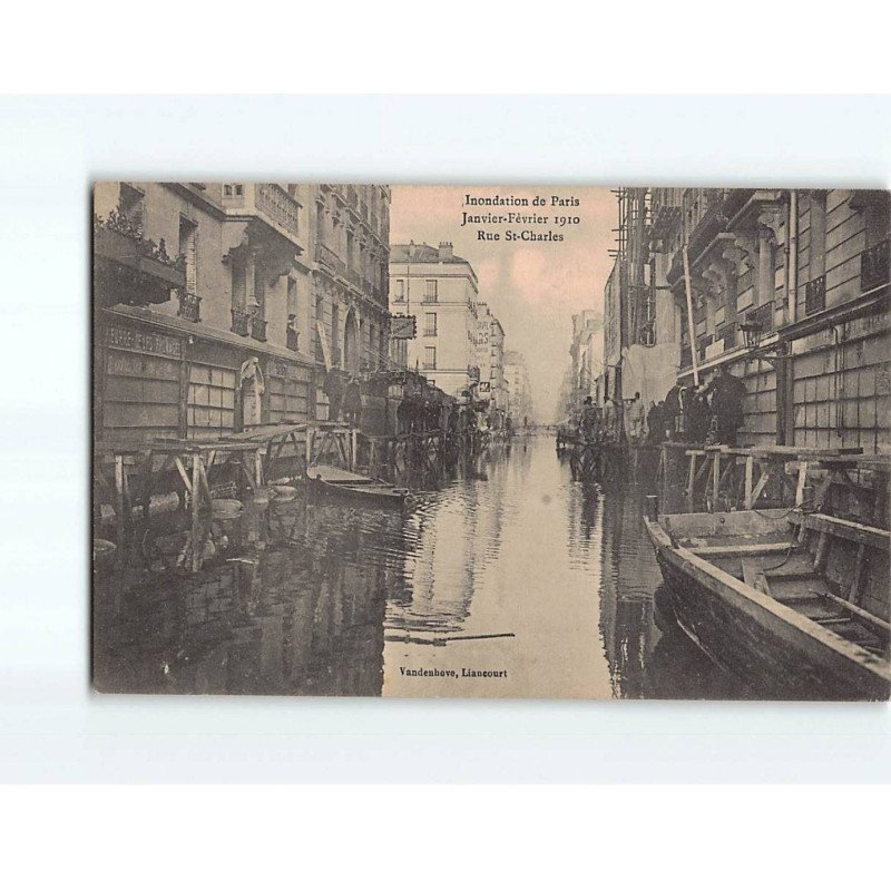 PARIS : Inondations de 1910, Rue Saint-Charles - très bon état PARIS : Inondations de 1910, Rue Saint-Charles - très bon état