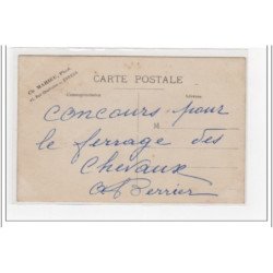 EVREUX : carte photo prise pendant le concours pour le ferrage des chevaux vers 1910 (maréchal-ferrant) - très bon état