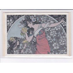 ILLUSTRATEURS Art Nouveau : carte sur soie - très bon état