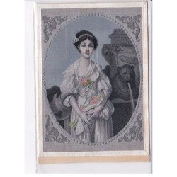 ILLUSTRATEURS Art Nouveau : carte sur soie - très bon état  (coupée de travers en bas)