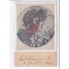ILLUSTRATEURS Art Nouveau : carte sur soie "le Printemps" - très bon état