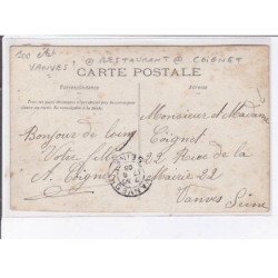 FRANCE: carte photo à localiser, vanves(?), restaurant, coignet - état